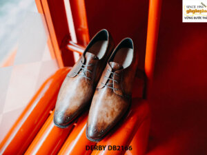 Giày tây nam nhập da bê từ ý italy Derby DB2166 001