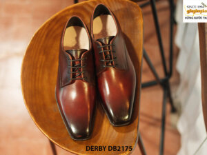 Giày da nam đơn giản mũi vuông quyền lực Derby DB2175 001
