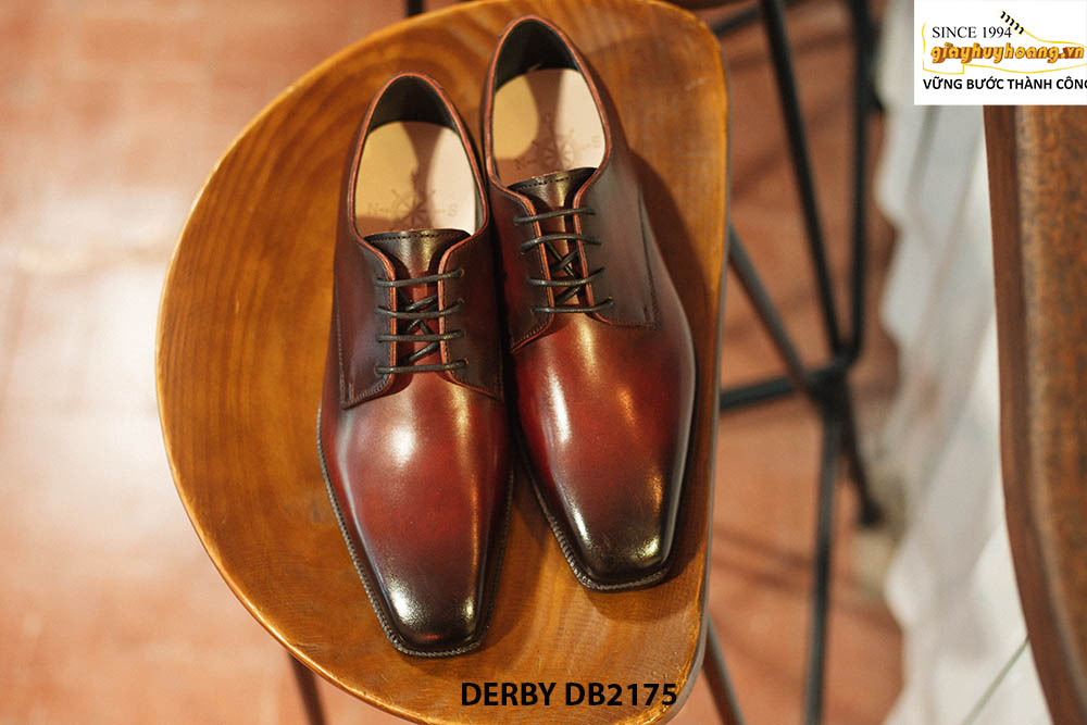 Giày da nam đơn giản mũi vuông quyền lực Derby DB2175 001