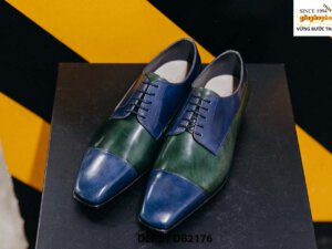 Giày da nam phối xanh độc đáo Derby DB2176 001