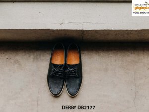 Giày da nam màu xanh vân hạt chống nhăn Derby DB2177 005