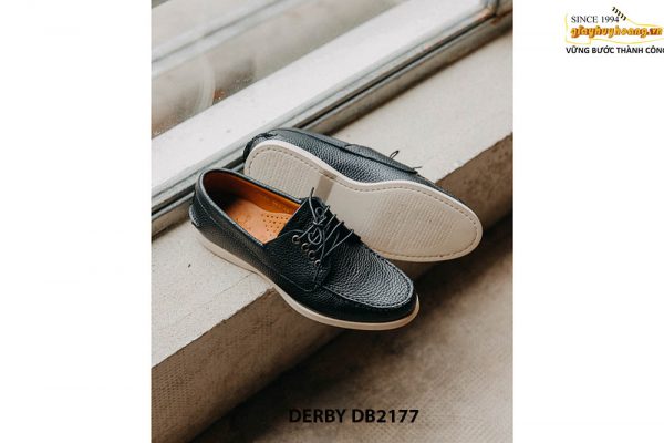 Giày da nam màu xanh vân hạt chống nhăn Derby DB2177 003