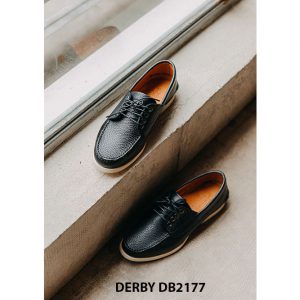 Giày da nam màu xanh vân hạt chống nhăn Derby DB2177 002