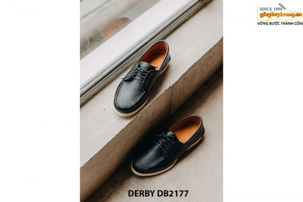 Giày da nam màu xanh vân hạt chống nhăn Derby DB2177 002