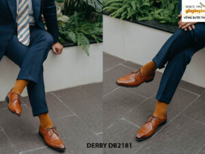 Giày tây nam mặc quần áo vestsuit Derby DB2181 001