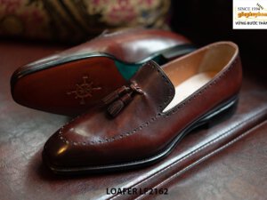 Giày lười nam hàng hiệu đế da bò Tassel Loafer LF2162 005