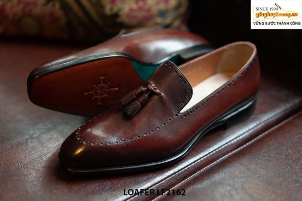 Giày lười nam hàng hiệu đế da bò Tassel Loafer LF2162 005