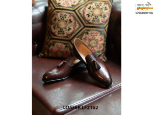 Giày lười nam hàng hiệu đế da bò Tassel Loafer LF2162 002