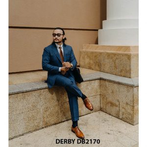 Giày da nam đơn giản phối với suit Derby DB2170 004