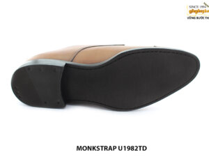 [Outlet size 44] Giày da nam hai khóa vàng bò Monkstrap U1982TD 006