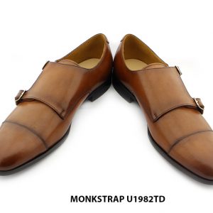 [Outlet size 44] Giày da nam hai khóa vàng bò Monkstrap U1982TD 004