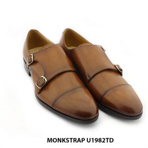 [Outlet size 44] Giày da nam hai khóa vàng bò Monkstrap U1982TD 003