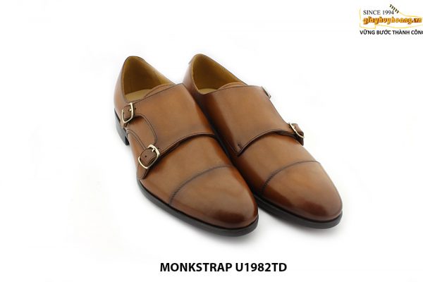 [Outlet size 44] Giày da nam hai khóa vàng bò Monkstrap U1982TD 003