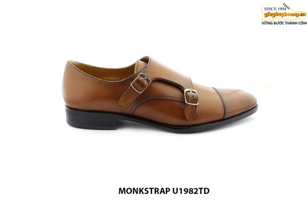 [Outlet size 44] Giày da nam hai khóa vàng bò Monkstrap U1982TD 001