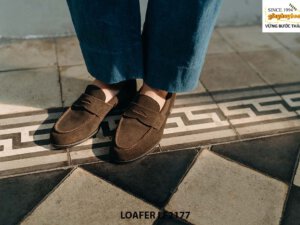 Giày lười nam da lộn thời trang penny Loafer LF2177 001