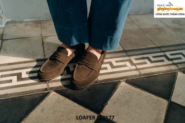 Giày lười nam da lộn thời trang penny Loafer LF2177 001