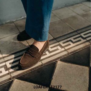 Giày lười nam da lộn thời trang penny Loafer LF2177 002