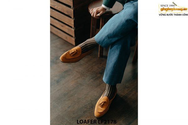 Giày lười nam da lộn Tassel Loafer LF2178 003
