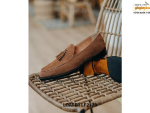 Giày lười nam da lộn hàng hiệu Tassel Loafer LF2170 001