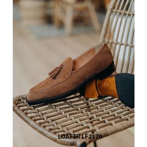 Giày lười nam da lộn hàng hiệu Tassel Loafer LF2170 001