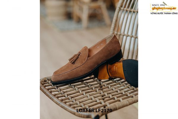 Giày lười nam da lộn hàng hiệu Tassel Loafer LF2170 001