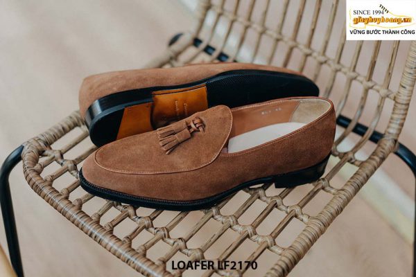 Giày lười nam da lộn hàng hiệu Tassel Loafer LF2170 004