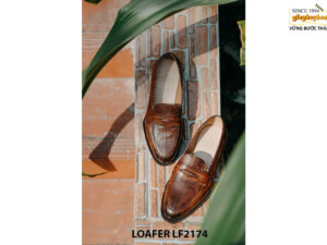 Giày lười da nam phối moca da trăn Loafer LF2174 005