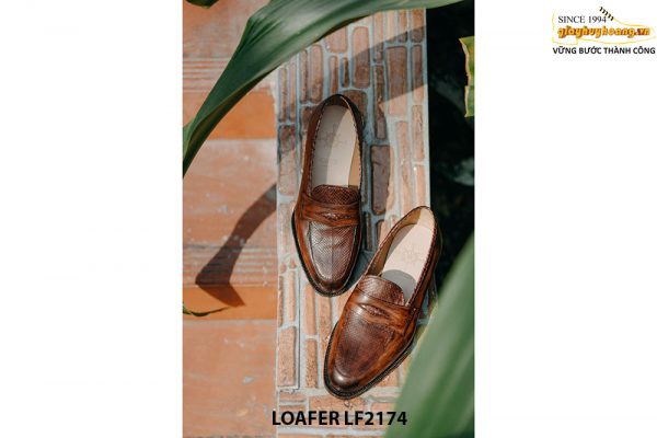 Giày lười da nam phối moca da trăn Loafer LF2174 005
