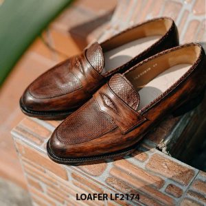 Giày lười da nam phối moca da trăn Loafer LF2174 003