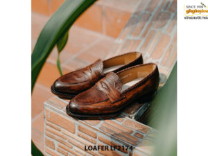 Giày lười da nam phối moca da trăn Loafer LF2174 002