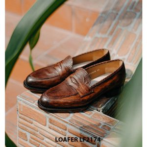 Giày lười da nam phối moca da trăn Loafer LF2174 002