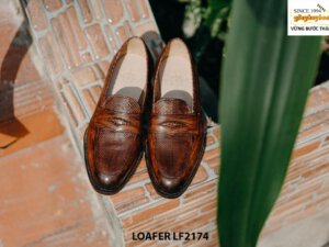 Giày lười da nam phối moca da trăn Loafer LF2174 001