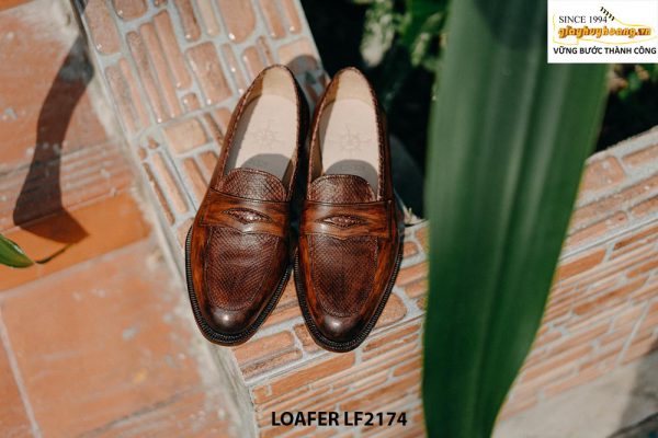 Giày lười da nam phối moca da trăn Loafer LF2174 001