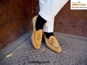 Giày da nam không dây da lộn Tassel Loafer LF2175 004