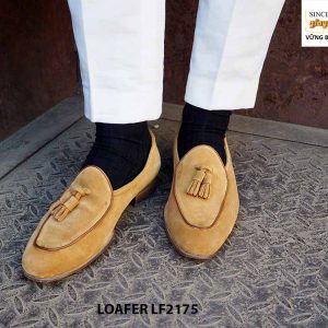 Giày da nam không dây da lộn Tassel Loafer LF2175 001