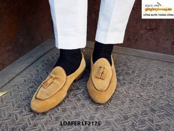 Giày da nam không dây da lộn Tassel Loafer LF2175 001