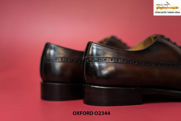 Giày da nam màu nâu patina đẹp Oxford O2344 004