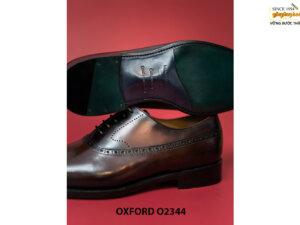 Giày da nam màu nâu patina đẹp Oxford O2344 003