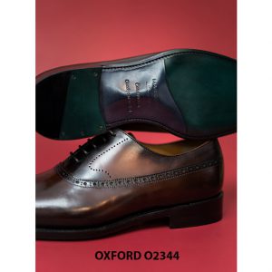 Giày da nam màu nâu patina đẹp Oxford O2344 003
