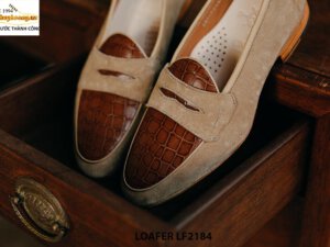 Giày da lười nam sang trọng da lộn Loafer LF2184 001
