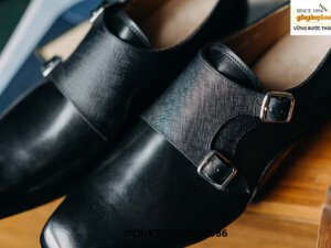 Giày da bò nam mũi nhọn Double Monkstrap MT2086 003