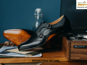 Giày da bò nam mũi nhọn Double Monkstrap MT2086 002