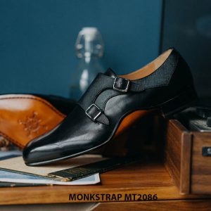 Giày da bò nam mũi nhọn Double Monkstrap MT2086 002