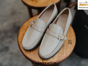 Giày lười nam da màu trắng Loafer LF2196 001