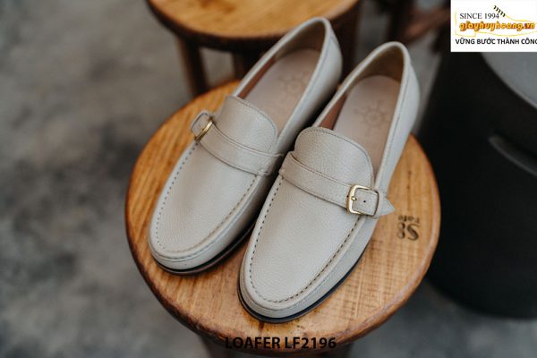 Giày lười nam da màu trắng Loafer LF2196 001