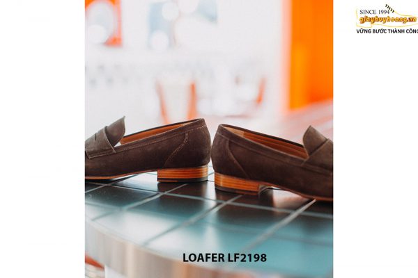 Giày lười nam da lộn màu nâu Loafer LF2198 003