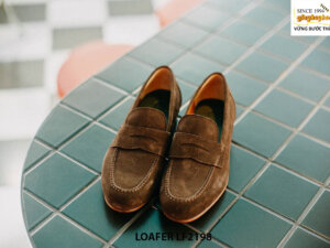 Giày lười nam da lộn màu nâu Loafer LF2198 001