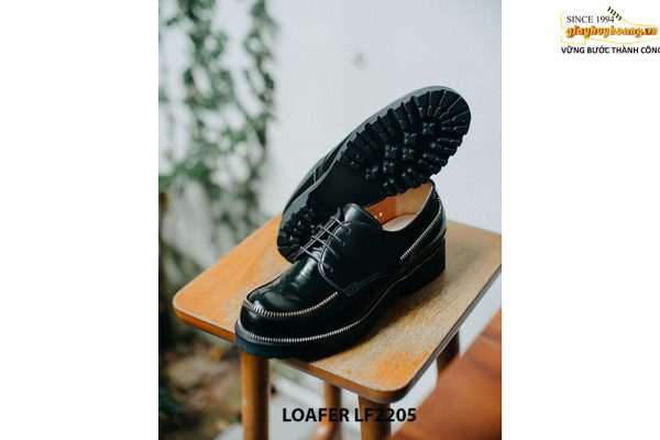 Giày da nam da đen bóng Derby LF2205 002
