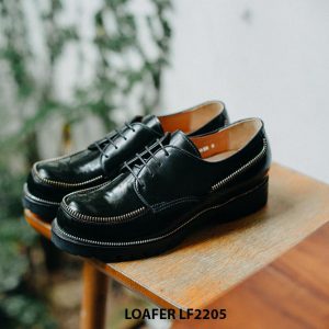 Giày da nam da đen bóng Derby LF2205 001