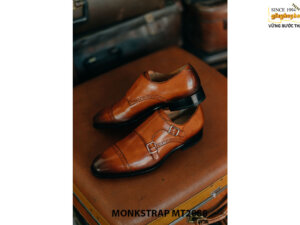 Giày da nam màu patina vàng bò Double Monkstrap MT2088 005
